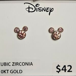 Disney Gold and Pink Mickey Mouse Stud Earrings